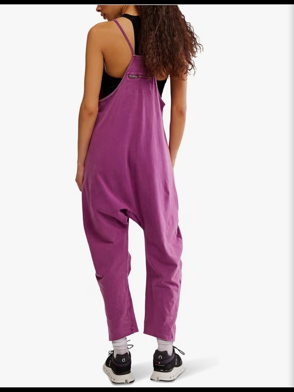 Free People FP Movement Hot Shot Onesie L Lilac Oversized Jumpsuit Romper Boho - Picture 6 of 12
